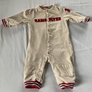 Radio Flyer One Piece Sleeper Long Sleeve Snap Button Cotton Blend Toddler 6/9M